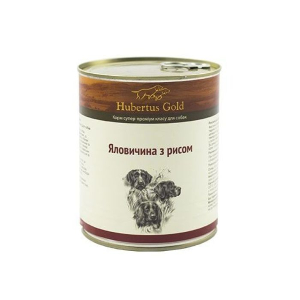 Hubertus Gold Вологий корм для собак яловичина з рисом, 800 г