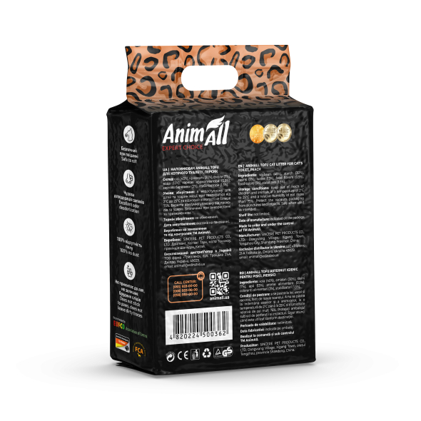 AnimAll Tofu Наповнювач соєвий з ароматом персика 6л - 3