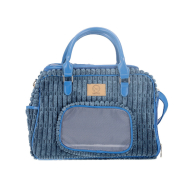 MISOKO Дорожня сумка для домашніх тварин, 41.5 x 23 x 28 см, темно-синя