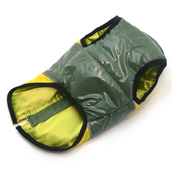 Matys жилет для собак Талісман, жовтий і оливковий, розмір 28 х 40 см (Йорк 1) - 3