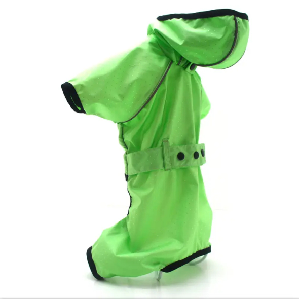 Matys дощовик для собак Сільвер з капюшоном, салатовий, розмір 25 х 34 см (Той-тер’єр) - 1