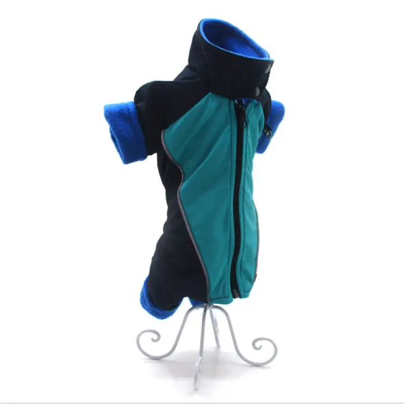 Matys комбінезон для собак Фанат №0, синій і бірюзовий, розмір 25 х 40 см