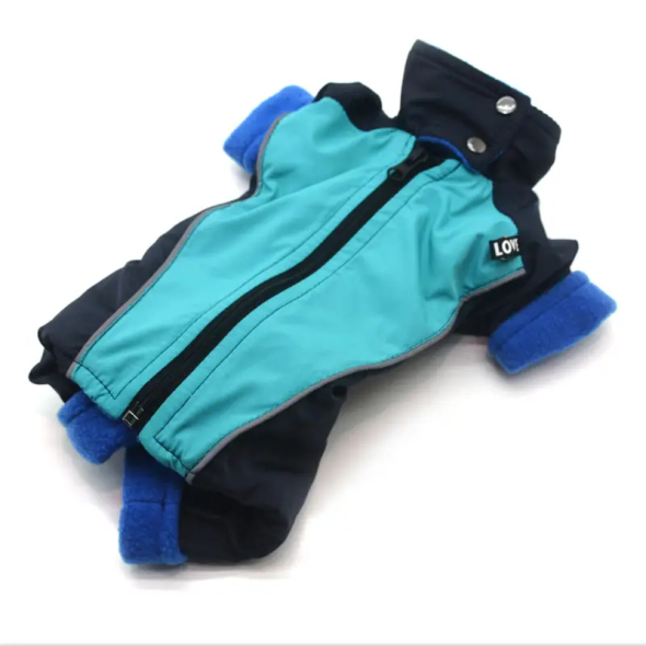 Matys комбінезон для собак Фанат №0, синій і бірюзовий, розмір 25 х 40 см - 4