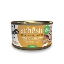 Schesir Tuna with Chicken Вологий корм для котів тунець з курячим філе в желе, 85 г