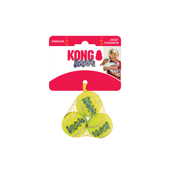 KONG SqueakAir Ball іграшка для собак, тенісний м’ячик, розмір М, 3 шт. - 2