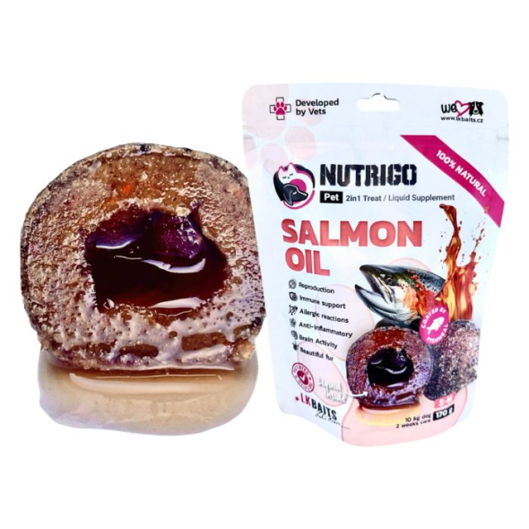LK Baits Pet Nutrigo Salmon Oil S-M Функціональні ласощі для собак середніх порід з олією лосося (Ø 20 мм), 170 г