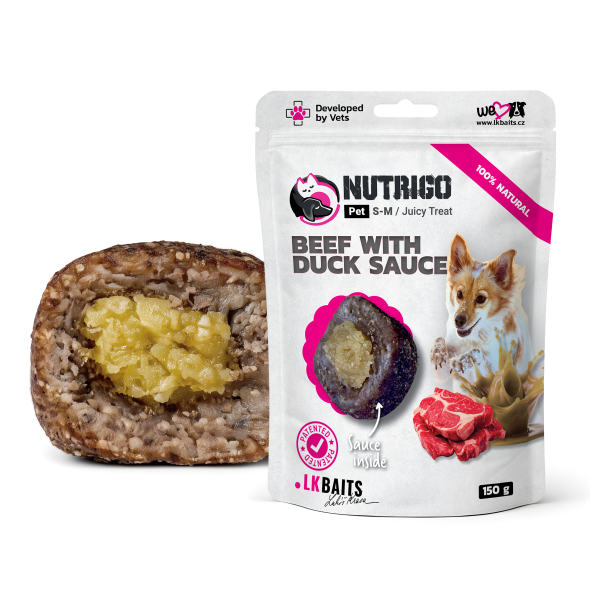 LK Baits Pet Nutrigo Treat Veal Функціональні ласощі для собак з телятиною та качиним соусом (Ø 12 мм), 150 г