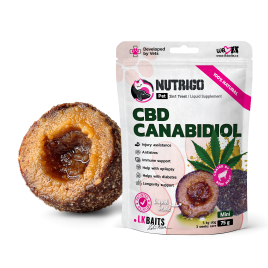 LK Baits Pet Nutrigo CBD Mini Функціональні ласощі для собак дрібних порід з конопляною олією (Ø 15 мм), 75 г