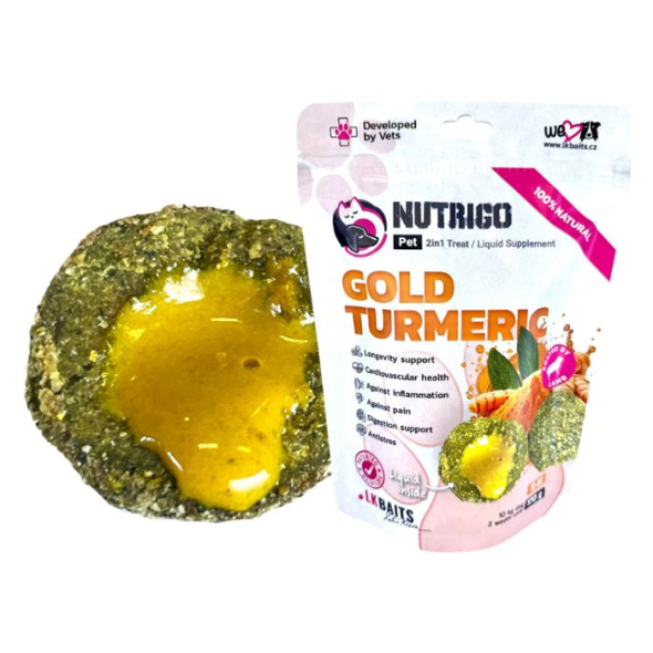 LK Baits Pet Nutrigo Gold Turmeric S-M Функціональні ласощі для собак середніх порід з куркумою (Ø 20 мм), 170 г