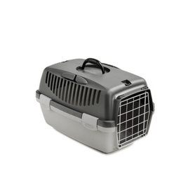 Переноска STEFANPLAST Gulliver 1 з пластиковими дверцятами, темно-сірий і сірий, 48 х 32 х 31 см