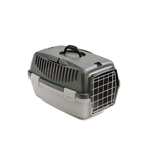 Переноска STEFANPLAST Gulliver 1 з пластиковими дверцятами, темно-сірий і сірий, 48 х 32 х 31 см