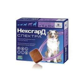 НексГард Спектра Таблетки від глистів, бліх і кліщів для собак 15 - 30 кг, 1 таблетка