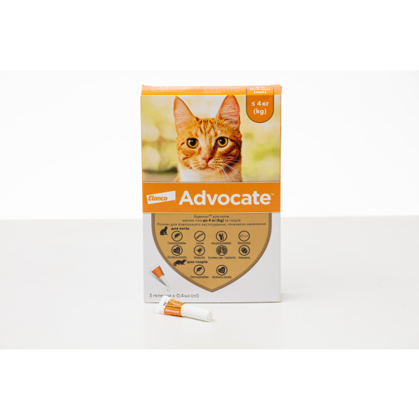 Advocate (Адвокат) Краплі для котів та тхорів вагою до 4 кг, 1 піпетка