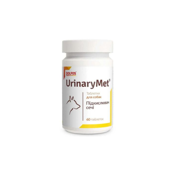 Dolfos UrinaryMet (УрінаріМет) Добавка для підкислення сечі із L-метіоніном для собак 60 таблеток