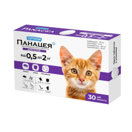 Superium (Суперіум) Панацея Протипаразитарні таблетки для котів від 0,5 до 2 кг, 1 таблетка