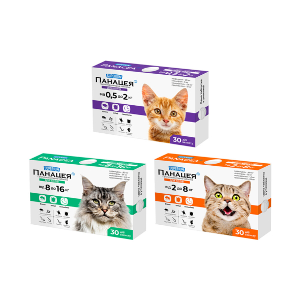 Superium (Суперіум) Панацея Протипаразитарні таблетки для котів від 2 до 8 кг, 1 таблетка - 2