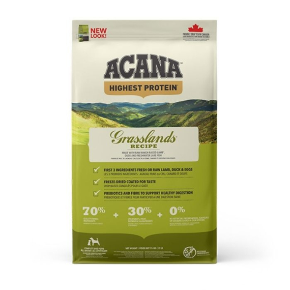 Acana Highest Protein Grasslands Recipe Сухий корм для собак всіх порід та всіх стадій життя, 11,4 кг - 2