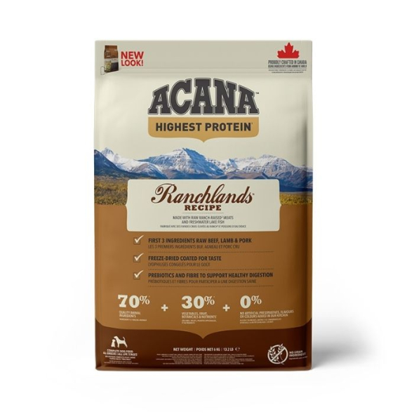 Acana Highest Protein Ranchlands Recipe Сухий корм для собак всіх порід та всіх стадій життя, 6 кг - 2
