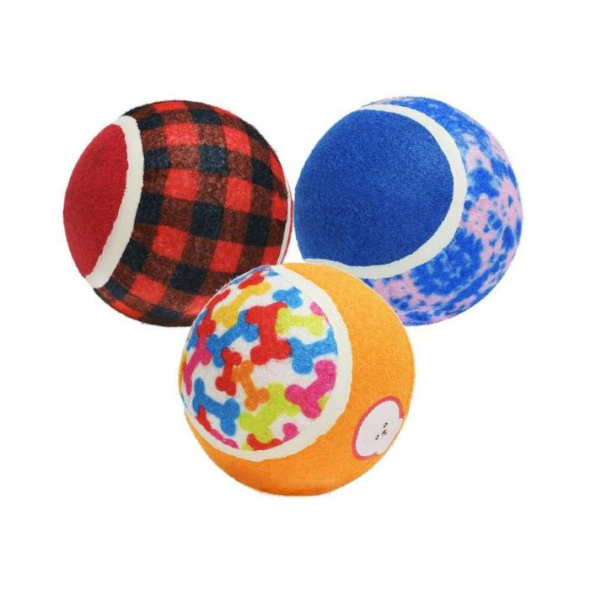 MISOKO Іграшка для собак тенісні м'ячі різнокольорові 10 см, 3 шт