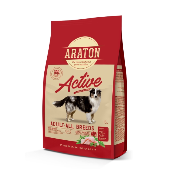 ARATON Active All Breeds Сухий корм для дорослих активних собак усіх порід 15 кг