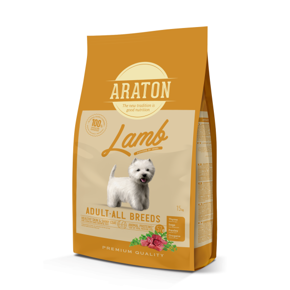 ARATON Lamb Adult All Breeds Сухий корм з ягням для дорослих собак всіх порід 15 кг