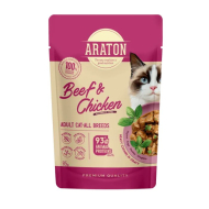 ARATON Adult with Beef and Chicken Вологий корм для дорослих котів з яловичиною і куркою, 85 г