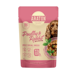 ARATON Adult with Poultry and Rabbit Вологий корм для дорослих собак з м'ясом птиці і кроликом, 85 г