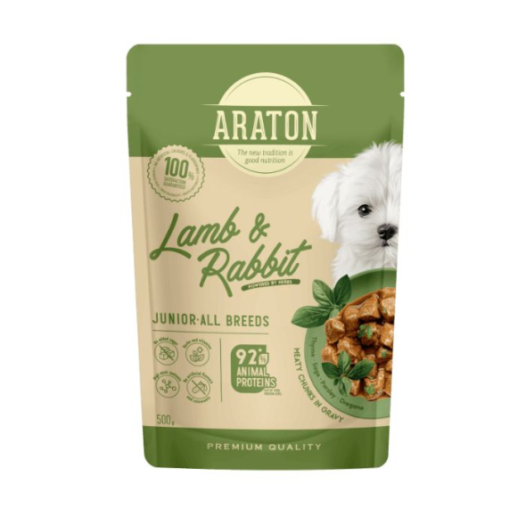 ARATON Junior with Lamb and Rabbit Вологий корм для юніорів з ягням і кроликом, 500 г