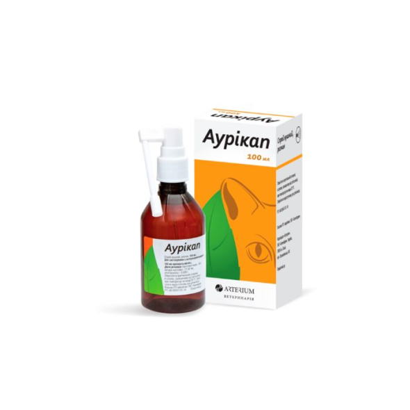 Arterium Аурікап Розчин для чищення вух котів і собак, 100 мл