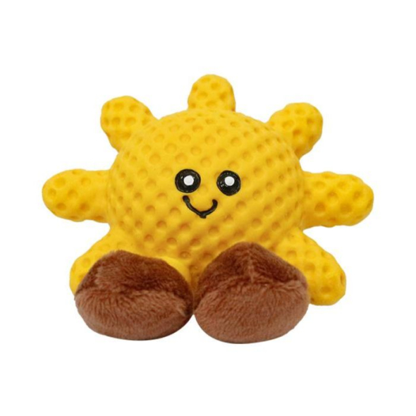 MISOKO Іграшка для собак сонце, латекс, жовте, 9 см