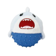 MISOKO Іграшка для собак кругла акула, плюш, синя, 7,5 см