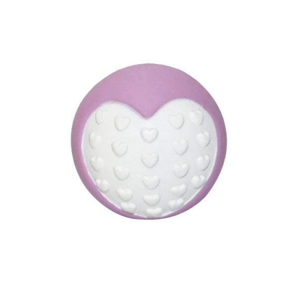 MISOKO Іграшка для собак, м'ячик з фрагментом серця, латекс, фіолетовий з білим, 6.35 см