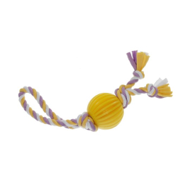 MISOKO Іграшка для собак, м'ячик з мотузкою, латекс, кольоровий, 30 см