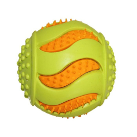 MISOKO Іграшка для собак м'яч бейсбол, гума, латекс, зелений і помаранчевий, 8,5 см