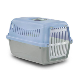 MP Bergamo Gipsy S Plastic Door Переноска для котів і невеликих собак блакитна, 46 x 31 x 32 см