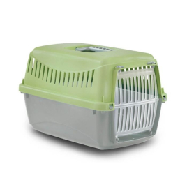 MP Bergamo Gipsy L Plastic Door Переноска для котів і собак зелена, 58 х 38 х 38 см