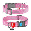 WAUDOG Нашийник для собак Re-cotton з QR паспортом, відновлена бавовна, пластикова пряжка, S, ширина 15 мм, довжина 25-35 см, рожевий