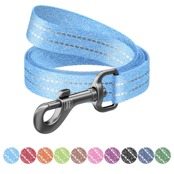 WAUDOG Повідець для собак Re-cotton, відновлена бавовна, М, ширина 20 мм, довжина 2 м, блакитний - 2