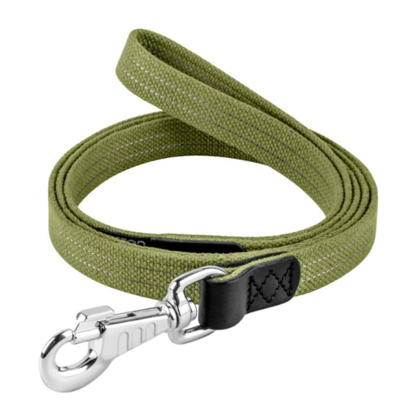 Collar Повідець для собак бавовняна тасьма брезент, L, ширина 25 мм, довжина 3 м, зелений