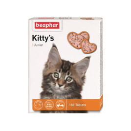 Beaphar Kitty’s Junior Вітамінізовані ласощі з біотином для здорового розвитку кошенят, 150 шт