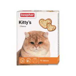 Beaphar Kitty's Cheese Вітамінізовані ласощі з сиром для нормалізації обміну речовин у котів, 75 шт