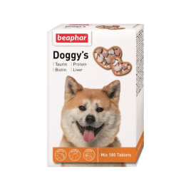 Beaphar Doggy's Mix Taurin + Protein + Liver Вітамінізовані ласощі для собак, 180 шт