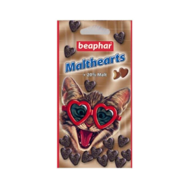 Beaphar Malt-Hearts Ласощі-сердечки з солодовою пастою для виведення шерсті у котів, 150 шт