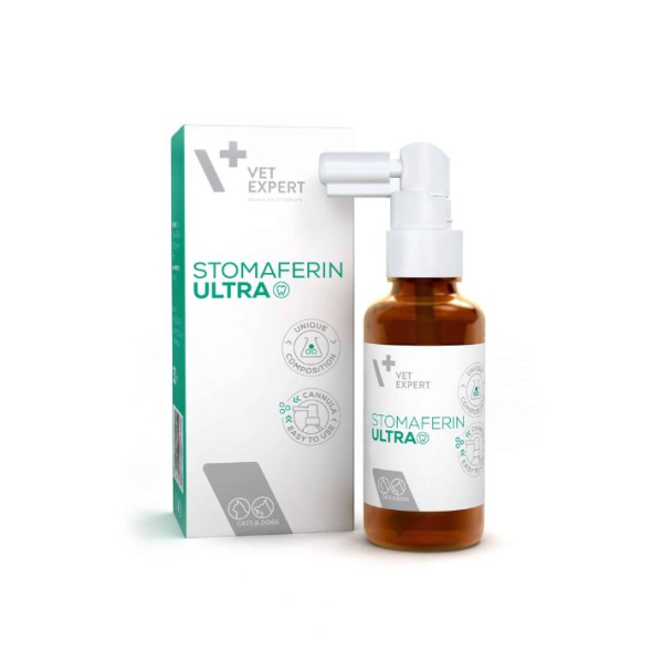 Vet Expert Stomaferin Ultra Гель для підтримки здоров'я ротової порожнини у котів і собак, 30 мл