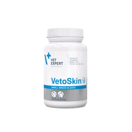 Vet Expert VetoSkin Small breed&amp;cat (Ветоскін) Нутрицевтична добавка для підтримки здоров'я шкіри та якості шерсті у котів і собак малих порід з дерматологічними порушеннями, 60 капсул
