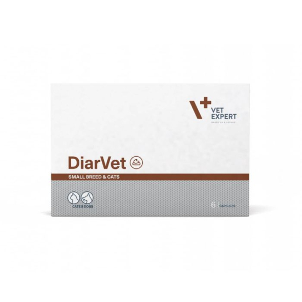 Vet Expert DiarVet (Діарвет) Засіб для котів і собак малих порід проти діареї, 6 капсул