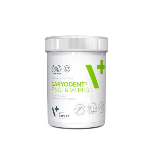 Vet Expert Caryodent Finger Wipes Cерветки на палець для чищення зубів котів і собак, 50 шт