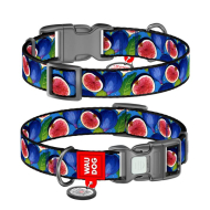 WAUDOG Нашийник для собак нейлоновий з QR паспортом, "Інжир", пластиковий фастекс, М, ширина 20 мм, довжина 28-40 см