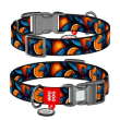 WAUDOG Нашийник для собак нейлоновий з QR паспортом, "Апельсини", пластиковий фастекс, L, ширина 25 мм, довжина 33-49 см