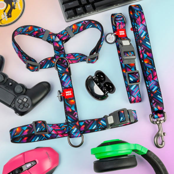 WAUDOG Нашийник для собак нейлоновий з QR паспортом, "Нескінченні світи", пластиковий фастекс, L, ширина 25 мм, довжина 33-49 см - 4